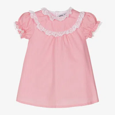 Babidu Kids' Girls Pink Linen & Cotton Dress