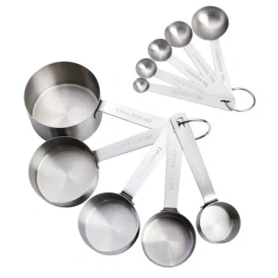 Babish 10 Piece Stainless Steel Measuring Cups & Spoon Set In Silver