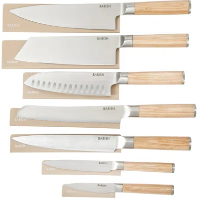 Babish 14-piece Forged Pakka Wood Kitchen Knife Set With German Steel And Sheaths In Brown