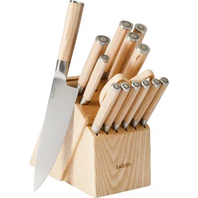 Babish 15-piece High Carbon German Steel Forged Knife Block Set With Pakka Wood Handles In Brown