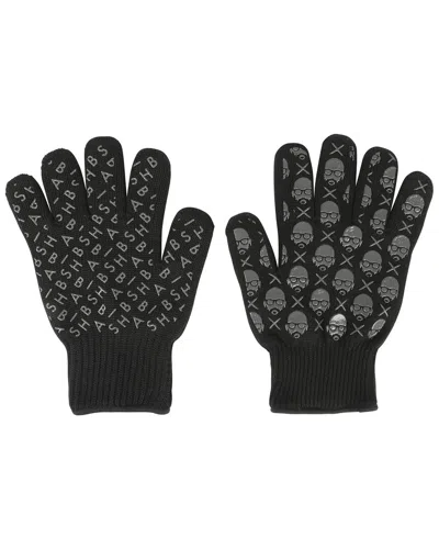 Babish 2pc 100% Soft-knitted Meta-aramid Fiber Oven Mitt Set In Black