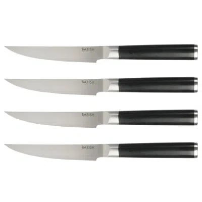Babish 4-pack High Carbon German Steel 5'' Steak Knife Set In Black