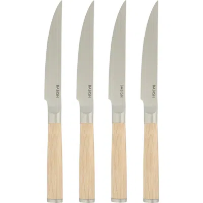 Babish 4-piece German Stainless Steel Steak Knife Set With Pakka Wood Handles In Brown