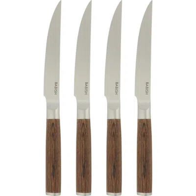 Babish 4-piece German Stainless Steel Steak Knife Set With Pakka Wood Handles In Brown
