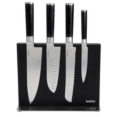 Babish 5 Piece High Carbon Stainless Steel Knife Block Set In Black