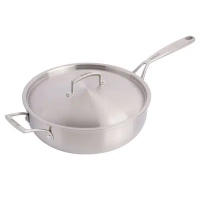 Babish 5 Quart Non-stick Stainless Steel (18/8) Saute Pan With Lid In Silver