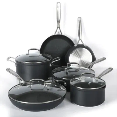 Babish Hard Anodized Titanium Pots And Pans Cookware Set In Black
