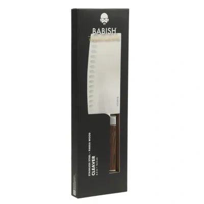 Babish High Carbon German Steel Full Tang 6.5'' Cleaver Kitchen Knife In Dark Brown