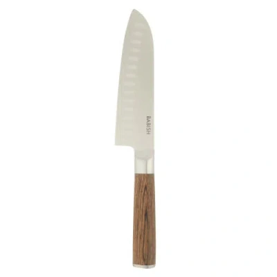 Babish High Carbon German Steel Santoku Knife With Pakka Wood Handle In Brown