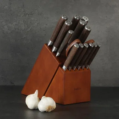 Babish High-carbon 1.4116 German Steel 15 Piece Full Tang Forged Cutlery Kitchen Knife Block Set - Dark Pak In Dark Brown