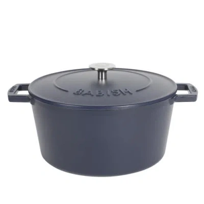 Babish Matte Enamel Round Cast Iron Dutch Oven With Lid In Blue