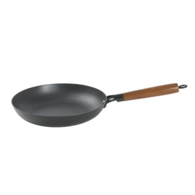 Babish Pre-seasoned Honeycomb Cast Iron Skillet With Wooden Handle In Black
