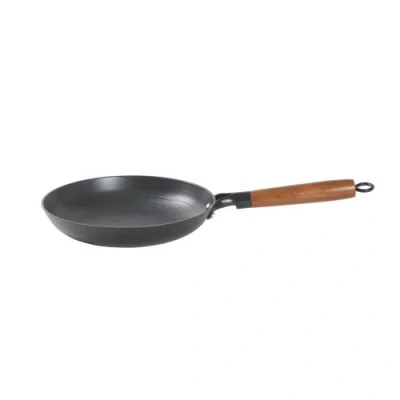 Babish Pre-seasoned Honeycomb Cast Iron Skillet With Wooden Handle In Black
