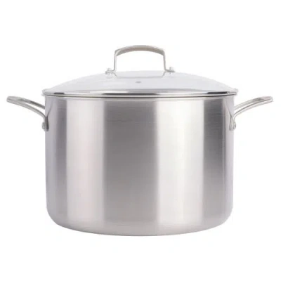 Babish Tri Ply Stainless Steel Professional Grade 12qt Stock Pot With Lid In Silver