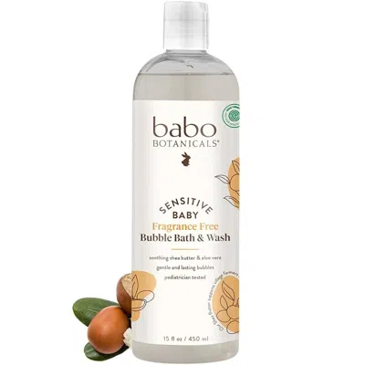 Babo Botanicals Sensitive Baby Fragrance Free Bubble Bath Wash & Shampoo In White
