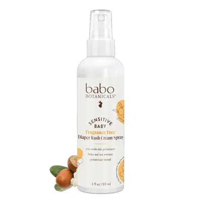 Babo Botanicals Sensitive Baby Fragrance Free Diaper Rash Cream Spray In White