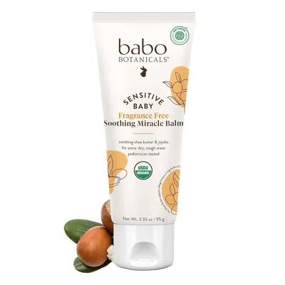 Babo Botanicals Sensitive Baby Fragrance Free Organic Soothing Miracle Balm In White