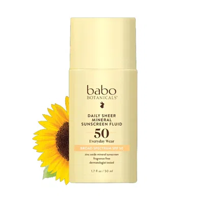 Babo Botanicals Spf 50 Daily Sheer Fluid Mineral Sunscreen In White