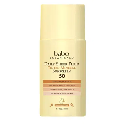 Babo Botanicals Spf 50 Daily Sheer Fluid Tinted Sunscreen In White
