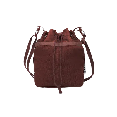 Baboon To The Moon Drawstring Crossbody Pouch In Burgundy