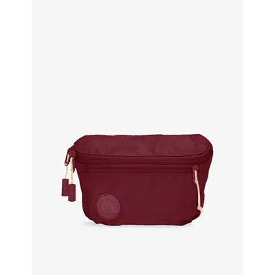 Baboon To The Moon Womens Fannypack Logo-badge Woven Belt Bag Black Cherry