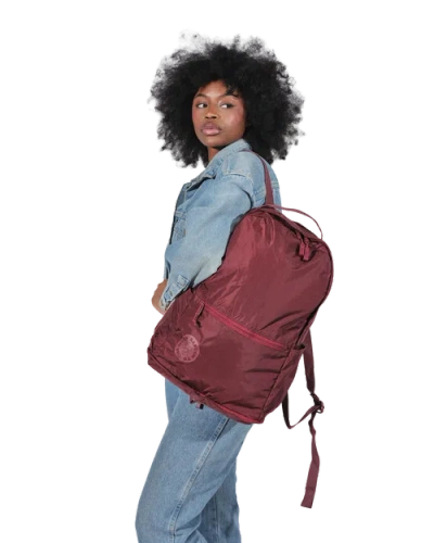 Baboon To The Moon Packable Backpack In Burgundy