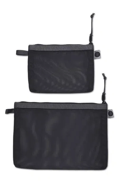 Baboon To The Moon Set Of 2 Monomesh Pouches In Black