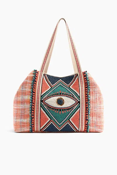 Baboon To The Moon Women's Evil Eye Embellished Tote In Copper Tan In Multi