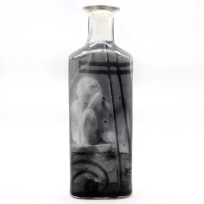 Babs Boutique Nyc Black Babs Hand-printed Angel Vintage Bottle Art