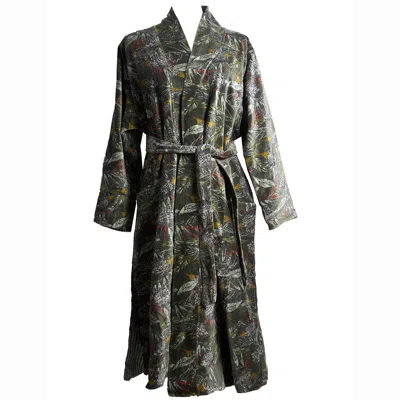 Babs Boutique Nyc Green / Neutrals Velvet Robe - Evergreen