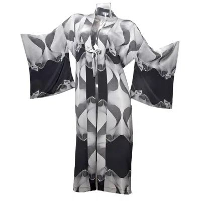 Babs Boutique Nyc Women's Black Gaudi Silk Crepe De Chine Kimono
