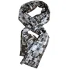 Babs Boutique Nyc Women's Black / White Silk Georgette Brooklyn Bridge Print Scarf In Black/white
