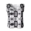 Babs Boutique Nyc Women's Black / White Stretch Crop Tank Top - Brooklyn Bridge Print In Black/white