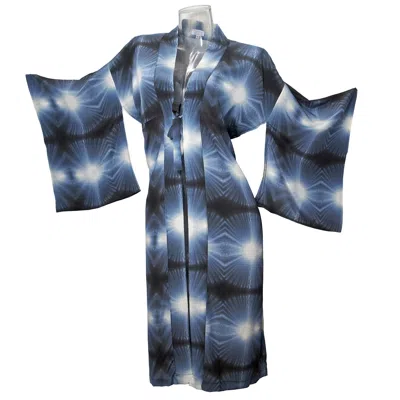 Babs Boutique Nyc Women's Blue Burst Silk Crepe De Chine Kimono