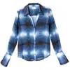 Babs Boutique Nyc Women's Flowy Silk Georgette Blouse - Blue In Blue