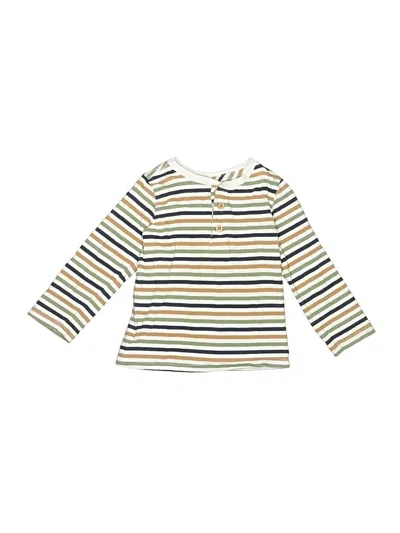 Pre-owned Baby Aspen Kids' Long Sleeve Henley Shirt In White