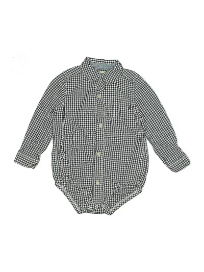 Pre-owned Baby B'gosh Kids' Long Sleeve Button Down Shirt In Black
