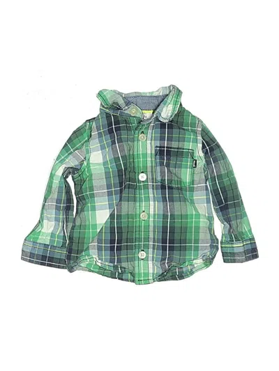 Pre-owned Baby B'gosh Babies' Long Sleeve Button Down Shirt In Green