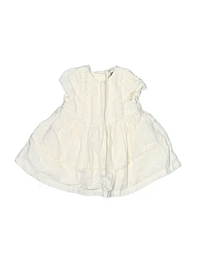 Pre-owned Baby B'gosh Babies' Sleeveless Top Ivory Ruffles Neckline Tops In White