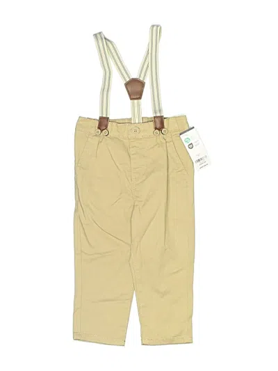 Pre-owned Baby B'gosh Kids' Snow Pants With Bib In Tan