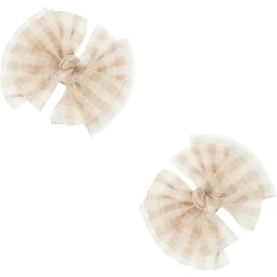 Baby Bling Kids'  2-pack Fab Tulle Bow Hair Clips In Metallic