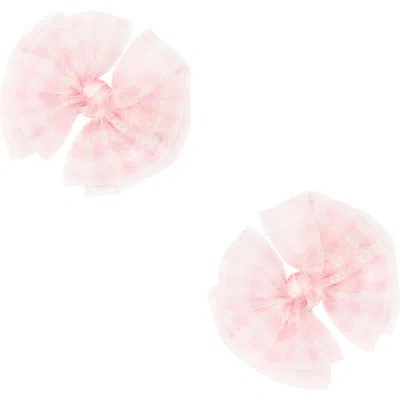 Baby Bling Kids'  2-pack Fab Tulle Bow Hair Clips In Pattern