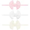 Baby Bling Kids'  3-pack Baby Fab Skinny Bow Headbands In Rose Quartz/white/ivory