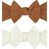 Baby Bling Kids'  Assorted 2-pack Sweater Bow Headbands In Brown