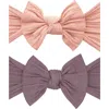 Baby Bling Kids'  Assorted 2-pack Sweater Bow Headbands In Rose Gold Lilac