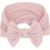 Baby Bling Knotted Bow Headband In Antique Pink