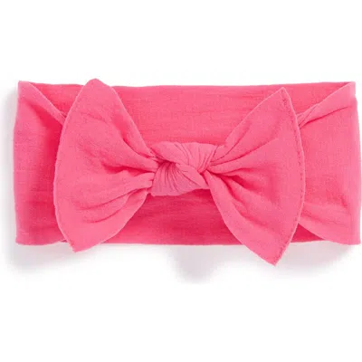 Baby Bling Knotted Bow Headband In Pink