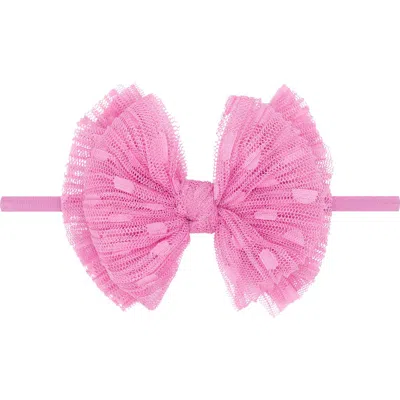Baby Bling Tulle Fab Bow Headband In Pink