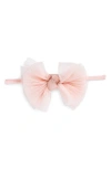 Baby Bling Babies' Tulle Fab Bow Headband In Pleated Rose Quartz