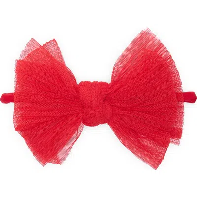 Baby Bling Tulle Fab Bow Headband In Red